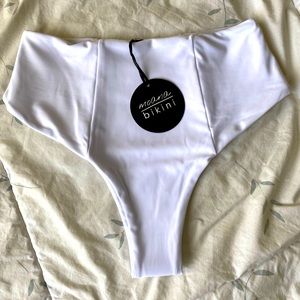 Moana Bikini white “Sugar” Rise Above (high rise) bikini bottom